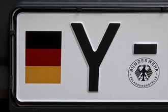 Motor vehicle registration number Y for the Bundeswehr, Germany, Europe