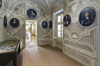 Exhibition room, Palazzo Salmatoris also Palazzo della Pace, Baroque, Cherasco, Province of Cuneo,