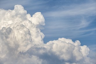 Cumulonimbus, thundercloud against blue sky, Germany, Europe