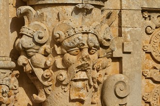 Stone demons, column, entrance gate, Gouverneto, Orthodox Monastery, Akrotiri Peninsula, Chania