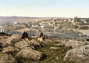 General view, Bethany, Holy Land, West Bank, c. 1890, Historic, digitally restored reproduction