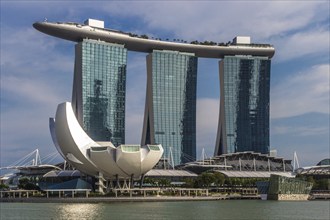 Modern hotel and casino Marina Bay in Singapore