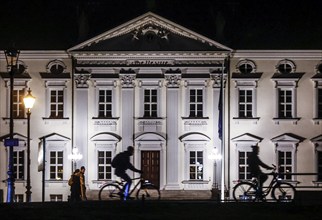 Cyclist at Bellevue Palace, the seat of the Federal President, Berlin, 24/02/2023