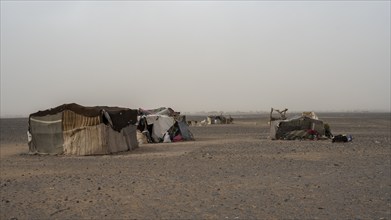 Nomad tents in the Sahara, Merzouga, Morocco, Africa