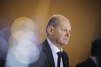 Olaf Scholz (SPD), Federal Chancellor, pictured during a meeting of the Federal Cabinet. Berlin, 24