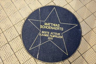 Star of Flemish actor Matthias Schoenaerts on the Walk of Fame along the promenade at the Royal