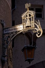 Nose sign of the Brücken-Schenke at the bridge gate in Traben-Trarbach, Middle Moselle,