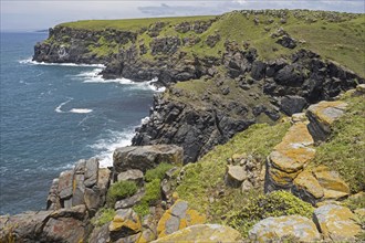 View over the Indian Ocean and Morgan Bay sea cliffs at the Southern end of the Wild Coast,