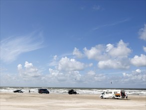 Motorhomes on the beach, Vejers, Denmark, 17.07.2023, Europe