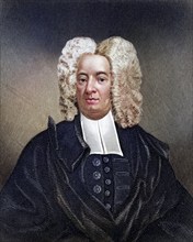 Cotton Mather, 1663 to 1728, American Puritan clerical engraving from the nineteenth century,