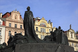 Jan Hus Monument on the Old Town Square, Prague, Czech Republic, Europe