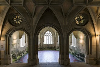 Interior view, cloister, Cistercian monastery Bebenhausen, Tübingen, Baden-Württemberg, Germany,