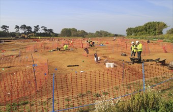 Archeological excavations during summer 2017 at Bawdsey, Suffolk, England, UK