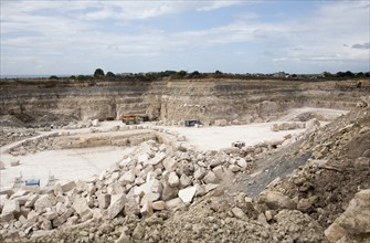 Working stone quarry, Easton, Isle of Portland, Dorset, England, UK