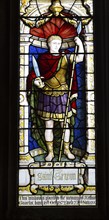 Stained glass window depicting Saint Gereon of Cologne, Parish Church of St Aldhelm, Bishopstrow,