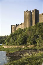 Pembroke Castle standing beside the River Cleddau a medieval castle in Pembroke, West Wales, United