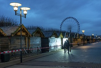 The Christmas market at the Centro shopping centre, set up but closed due to the 2nd lockdown