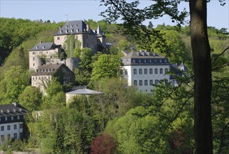 Europe Germany North Rhine-Westphalia Eifel Blankenheim Castle Building Sightseeing Tour historical