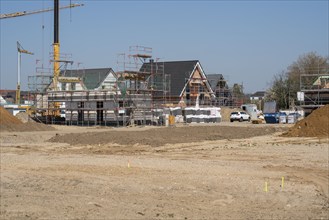 New development area, Am Schwan, in Wesel, where 70 detached and semi-detached houses are being