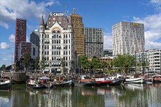 Rotterdam city centre, Oudehaven, historic harbour, The White House, historic office building,