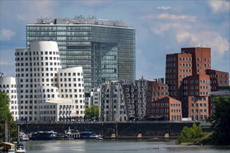 New Zollhof building complex, the Gehry buildings, at the Media Harbour, behind the Stadttor