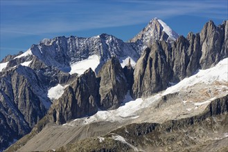 Aletsch Arena with view of the Fusshörner, mountain landscape, barren, tourism, Valais,