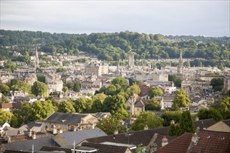 View over the city centre of Bath, north east Somerset, England, UK