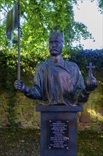 Emperor Henry IV, monument at the monastery ruins, Hersfeld Monastery, Luther site, Bad Hersfeld,