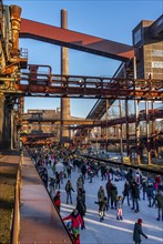 Ice rink at the Zollverein coking plant, Zollverein World Heritage Site, Essen, Germany, Europe