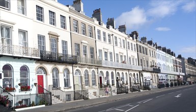 Guest houses and small hotels offering bed and breakfast accommodation on the Esplanade, Weymouth,