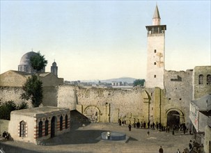 The gate of the street called straight, Damascus, Holy Land, Syria, c. 1890, Historic, digitally