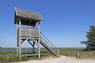 Viewing platform, duck platform, Libbertsee, circular hiking trail, nature reserve, Darßer Ort,