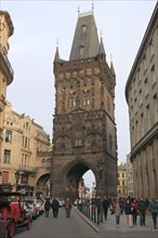 The Prague Powder Tower on Republic Square in the Old Town was built as part of the former royal