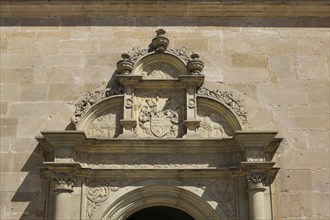 Detail above portal, coat of arms, relief, stone wall, masonry, Hohentübingen Castle, Museum of the