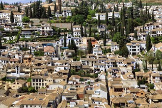 City view, sea of houses from above, Granada, Andalusia, Spain, Europe