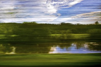 Long exposure from a moving train, Marburg an der Lahn, Hesse Germany