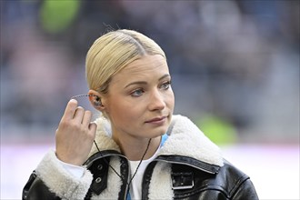 DAZN presenter Lena Cassel, Portrait, MHPArena, MHP Arena Stuttgart, Baden-Württemberg, Germany,