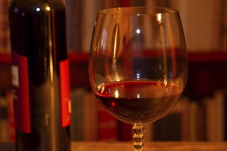 Close-up of a glass of red wine