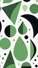 Minimalist illustration featuring abstract shapes to convey fun and ease, wallpaper with green