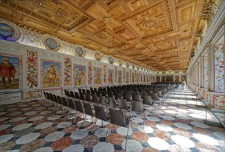 Spanish Hall, High Castle, the Renaissance Castle Ambras, interior view, Innsbruck, Tyrol, Austria,