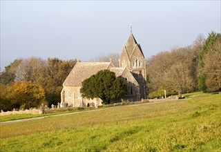 Rural St. Anne's church standing alone at Bowden Hill, Wiltshire, England, UK