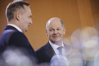 Volker Wissing (FDP), Federal Minister of Transport and Digital Affairs, and Olaf Scholz (SPD),