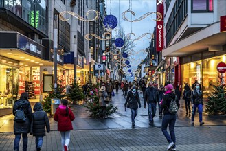 The city centre of Bochum, on the day of the opening of the Christmas light decorations, usually