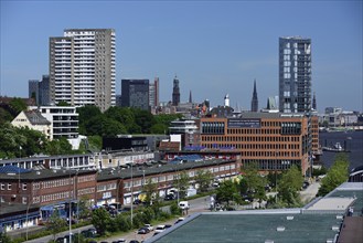 Europe, Germany, Hamburg, Elbe, Cruise Center Altona, passenger ship, in the background Palmaille