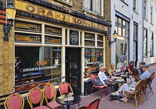 Street café, Oranje Koeffiehus, Pedestrian zone, Citylife, Old town, Arnhem, Province of