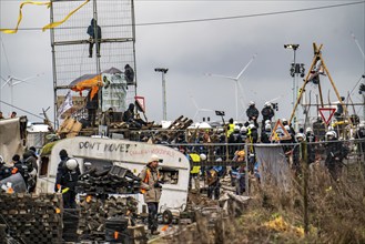 Beginning of the eviction of the Lützerath hamlet, camp of climate activists and squatters, at the