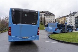 Bus car park, during break times, above the central bus station, WSW buses, at the main railway