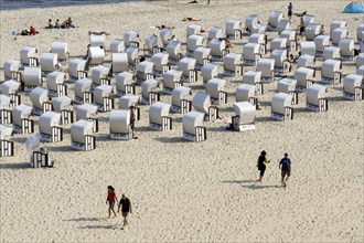 Beach chairs on the beach in Sellin on the island of Rügen, 13/09/2016