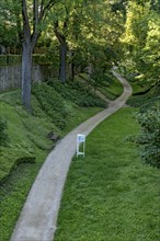 Path through the castle garden, Lindenallee, Ostzwinger, castle park at Friedberg Castle in the