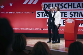 Federal Chancellor Olaf Scholz, and Katarina Barley, recorded at the European Delegates' Conference